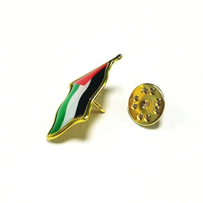 Palestine Flag Butterfly Clasp Badge