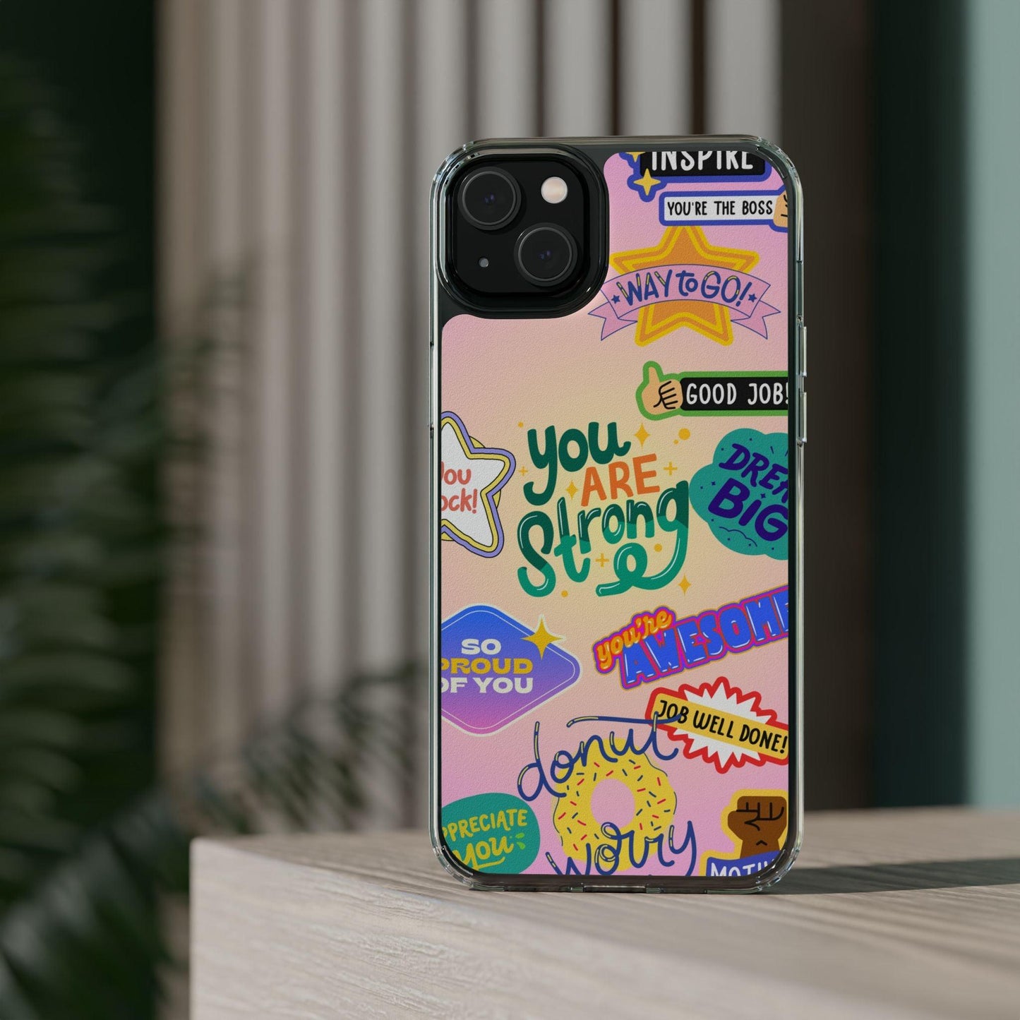 Motivational Stickers Clear Case