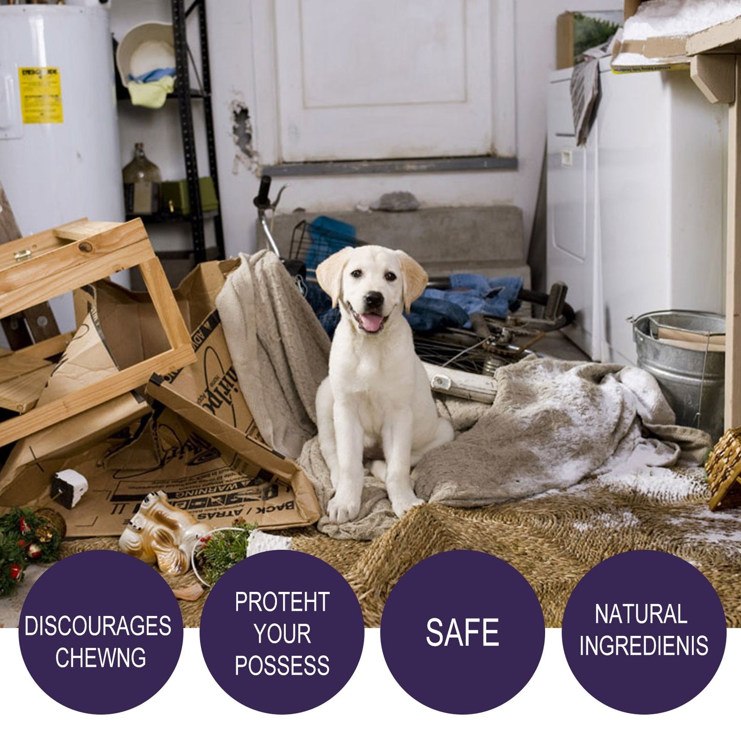 Anti-Chewing Bitter Spray For Pets, Prevent Dogs Tearing Apart Homes Scratching And Biting Long-Lasting Indoor Repellent Spray