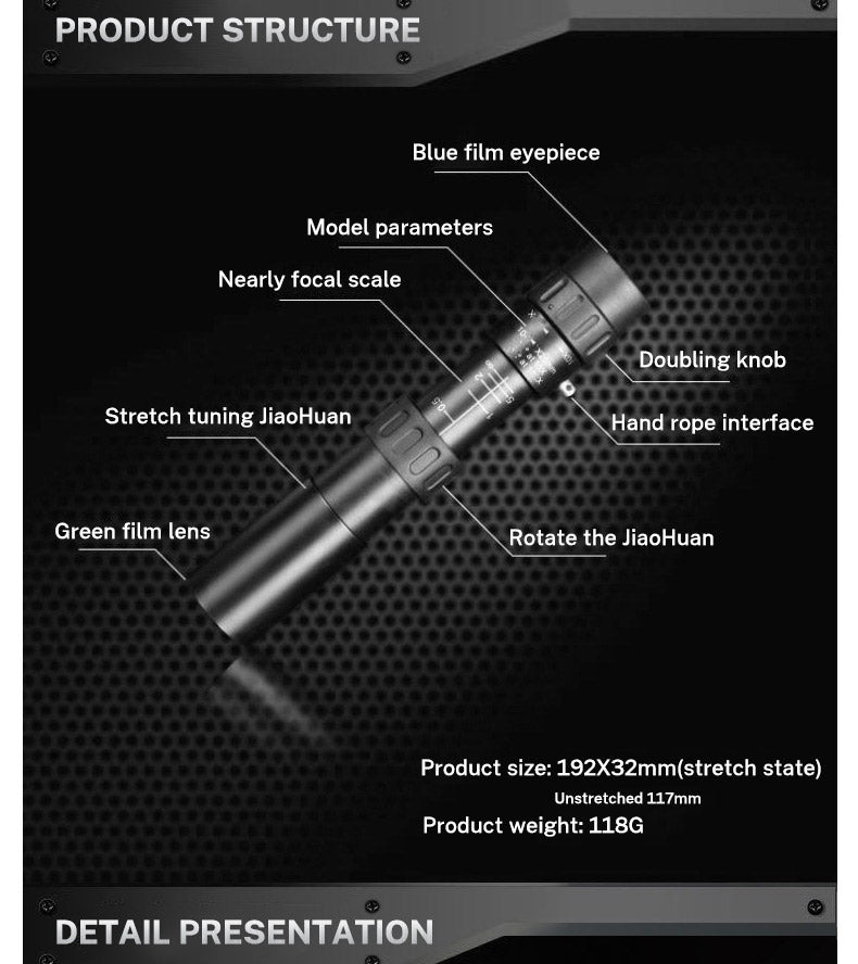 10-30×25 Zoom HD Portable Strong Binoculars Long Range Professional Spyglass Monocular Telescope Low Night Vision for Hunting