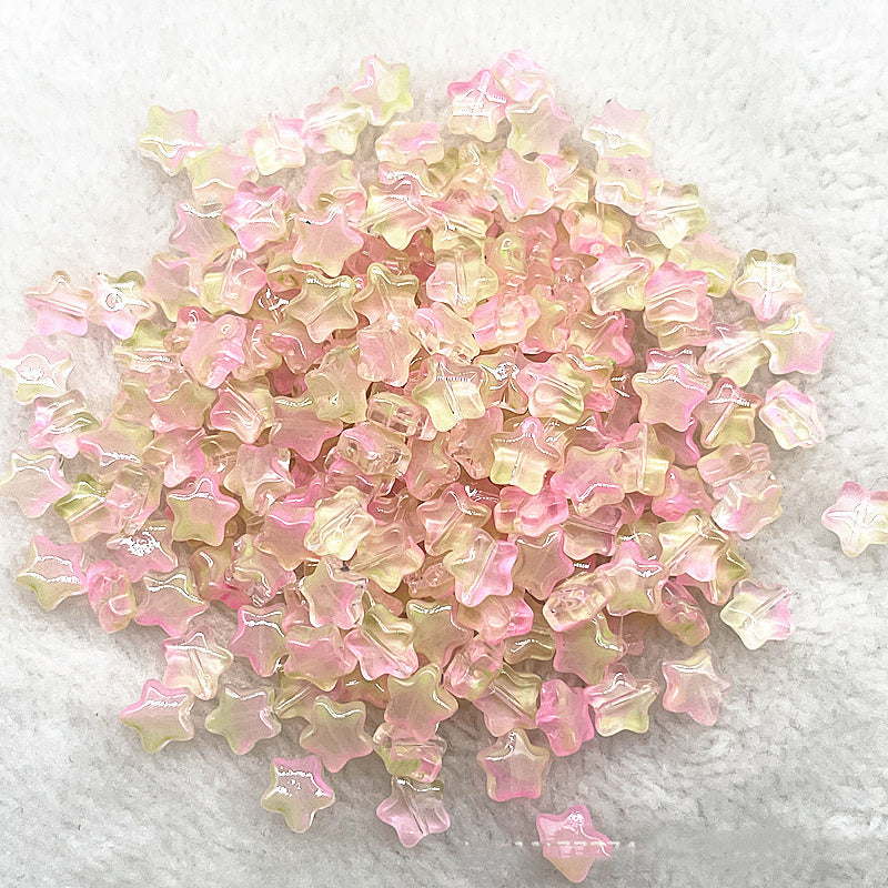 8mm Gold Pentagram Glaze Beads