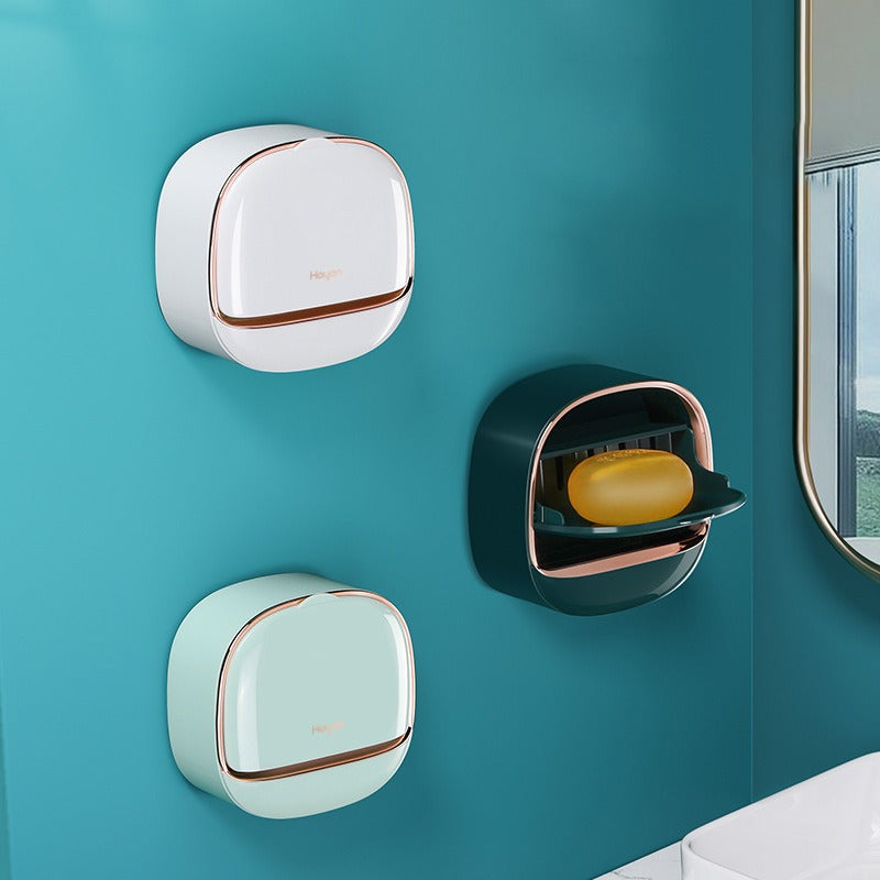 Wall Mounted Soap Dish Drain Soap Rack Free Punching