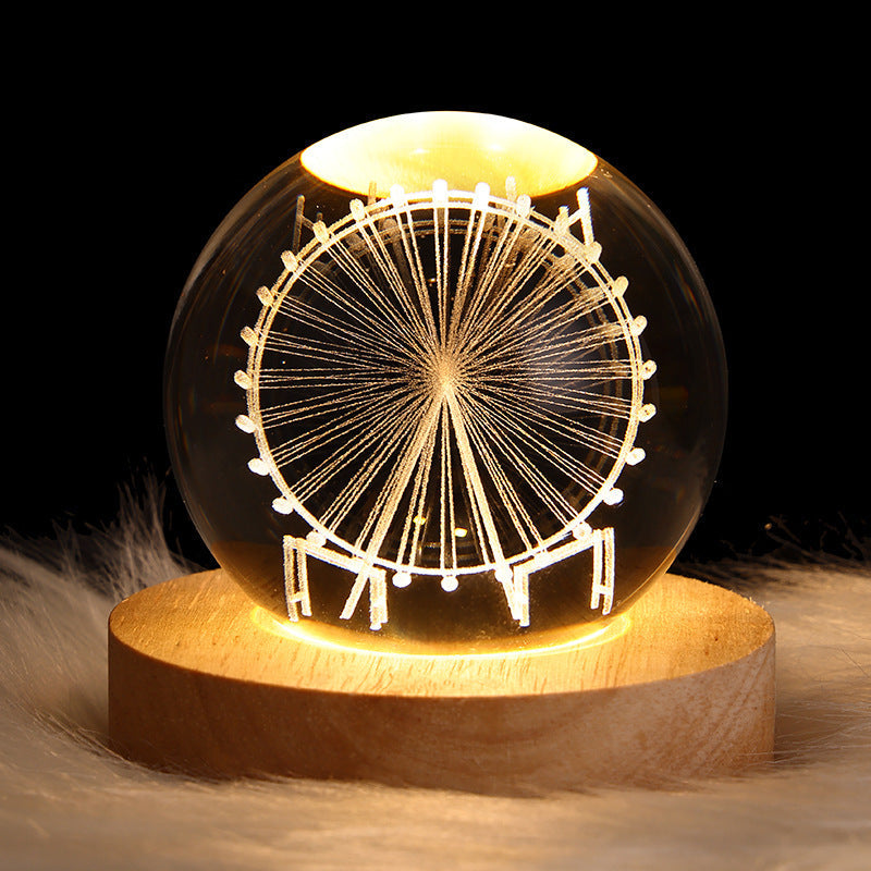 LED Galaxy Crystal Ball 3D Moon Lamp