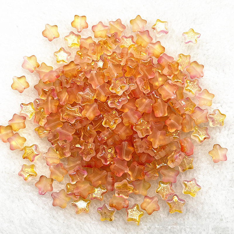 8mm Gold Pentagram Glaze Beads