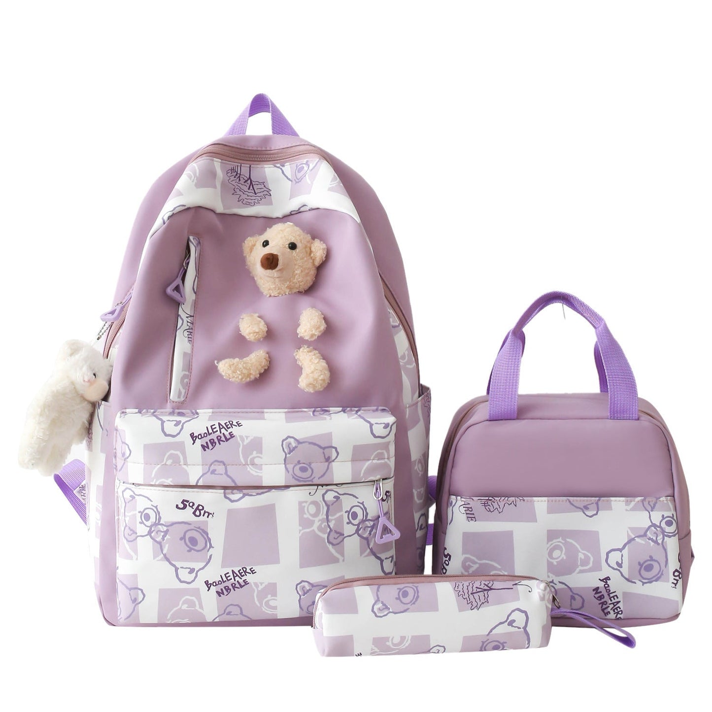 Elementary and Middle School Cute Bear Lunch Box Set