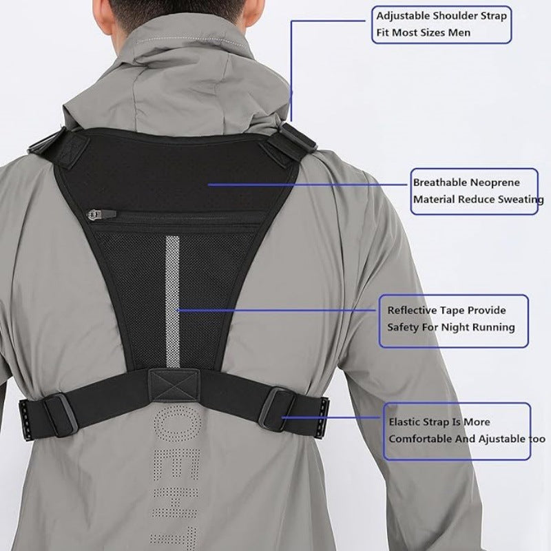 Men's Tactical Chest Bag - EDC Waterproof Anti-Theft Vest for Outdoor Cycling & Running