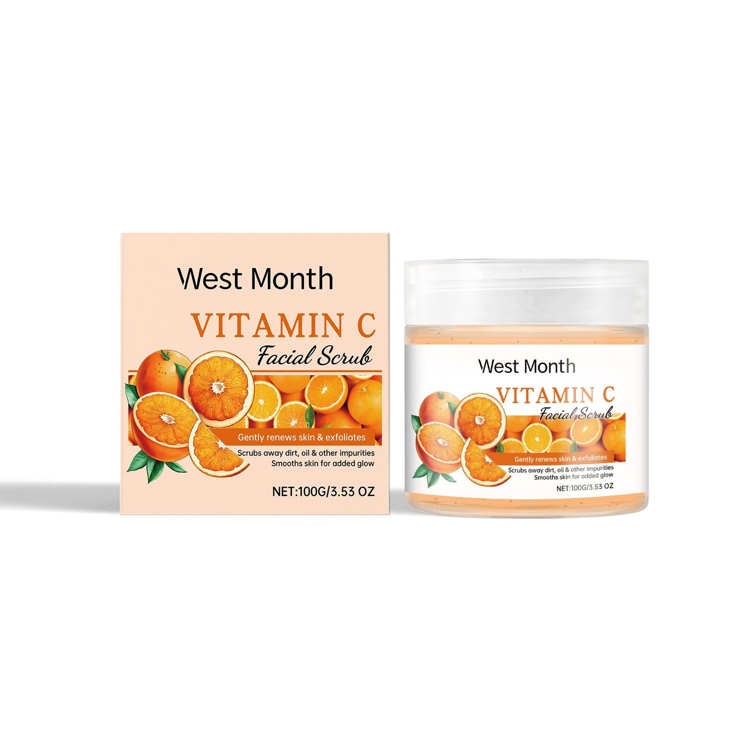 Facial Scrub Gently Cleanses Facial Skin, Exfoliates, Moisturizes, Moisturizes And Brightened
