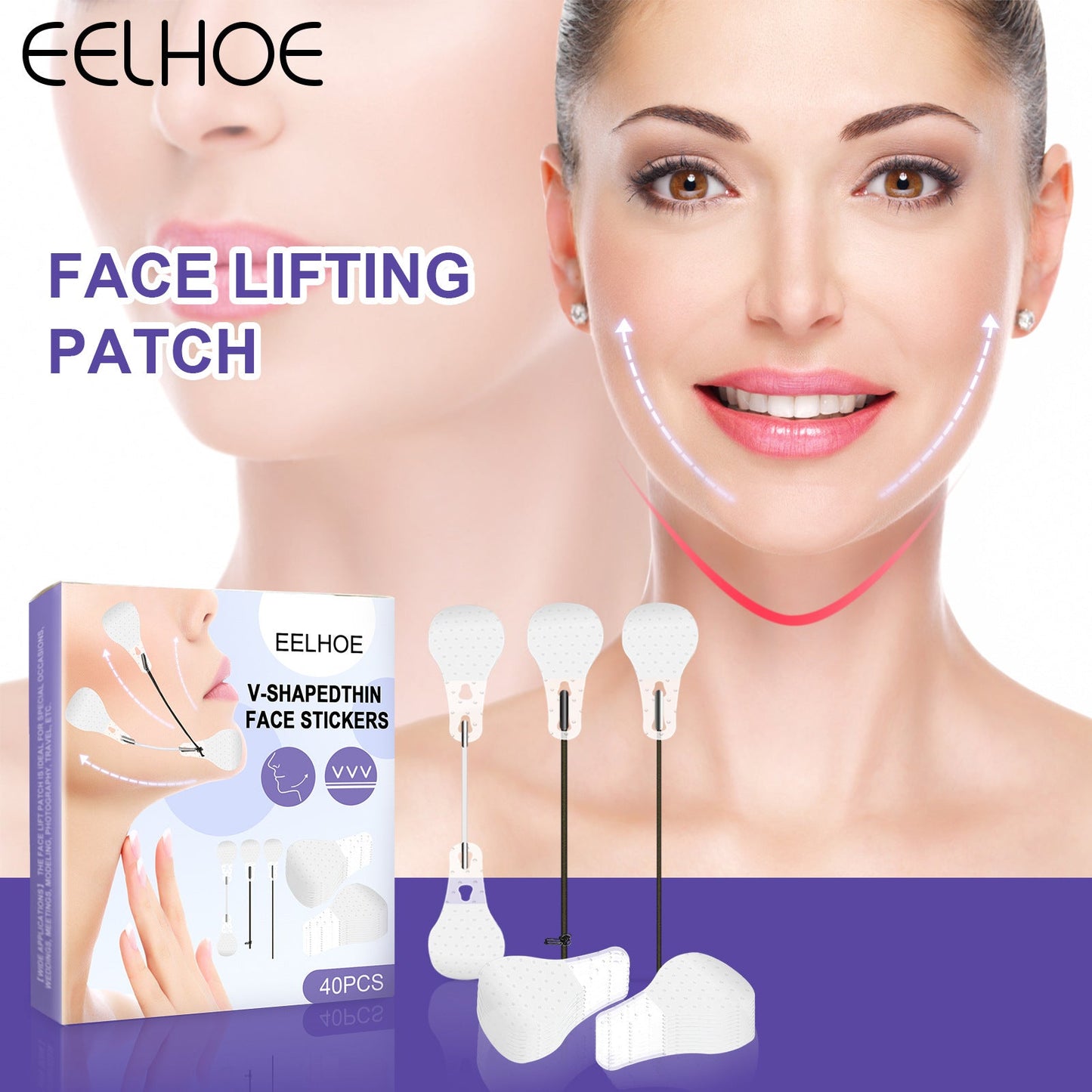 EELHOE EELHOE V Shape Thin Chin Muscle Lift To Eliminate Swelling And Shaping Patch Facial Skin Tightening And Shrinking Patch