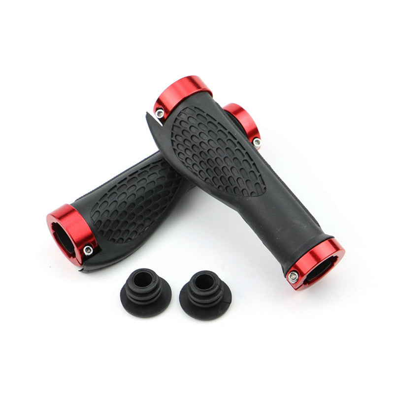 Bicycle Handlebars Mountain Bike Aluminum Alloy Bilateral Lock Anti-Skid Handlebars Riding Rubber Meat Ball Handlebars Vice Handle