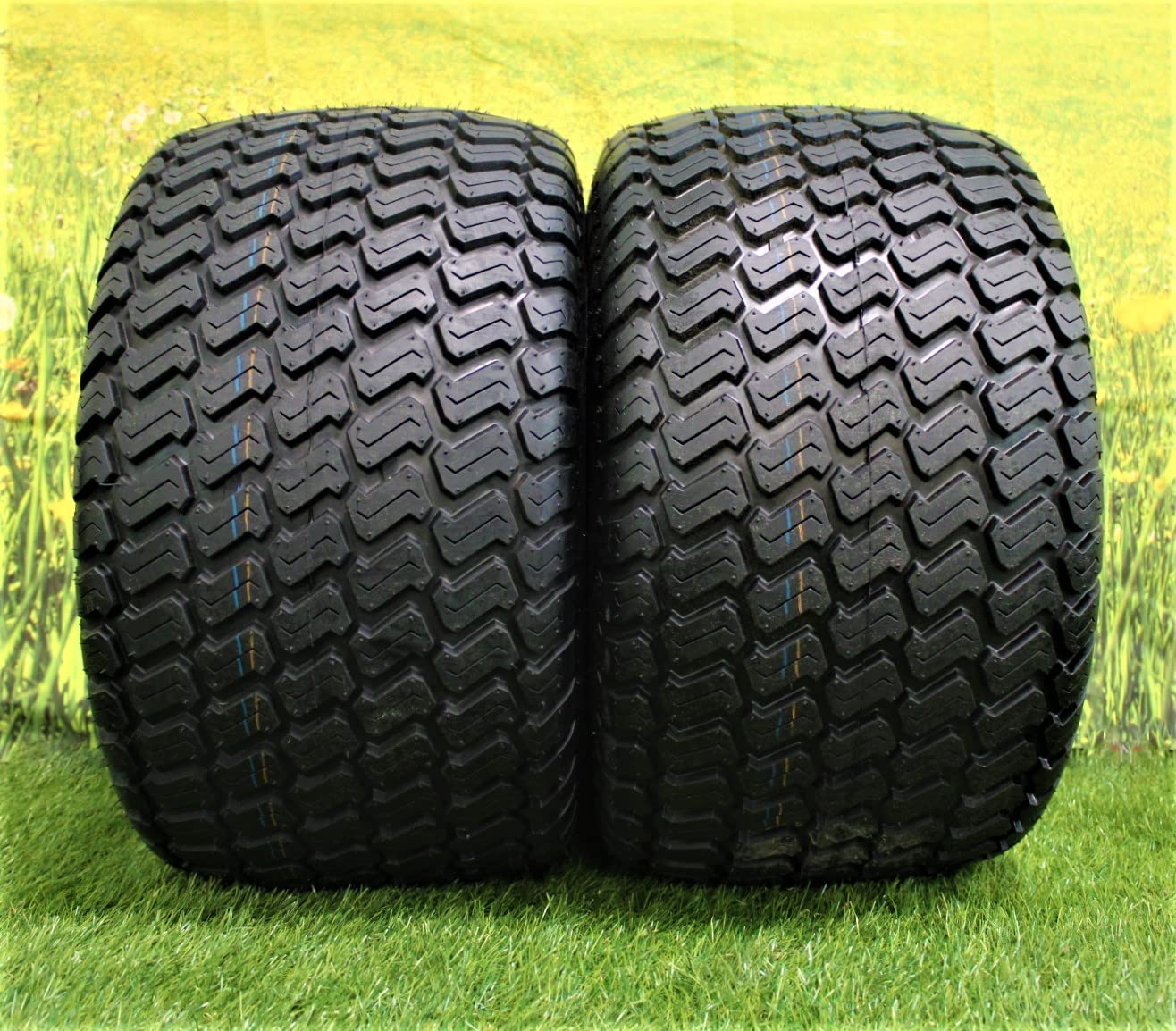 (Set of 4) 20x12.00-10 with 10x8.5 Hustler Chrome Silver Assembly