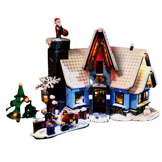 DIY building block lighting compatible with LEGO 10293 Santa Claus driving LED remote control lights