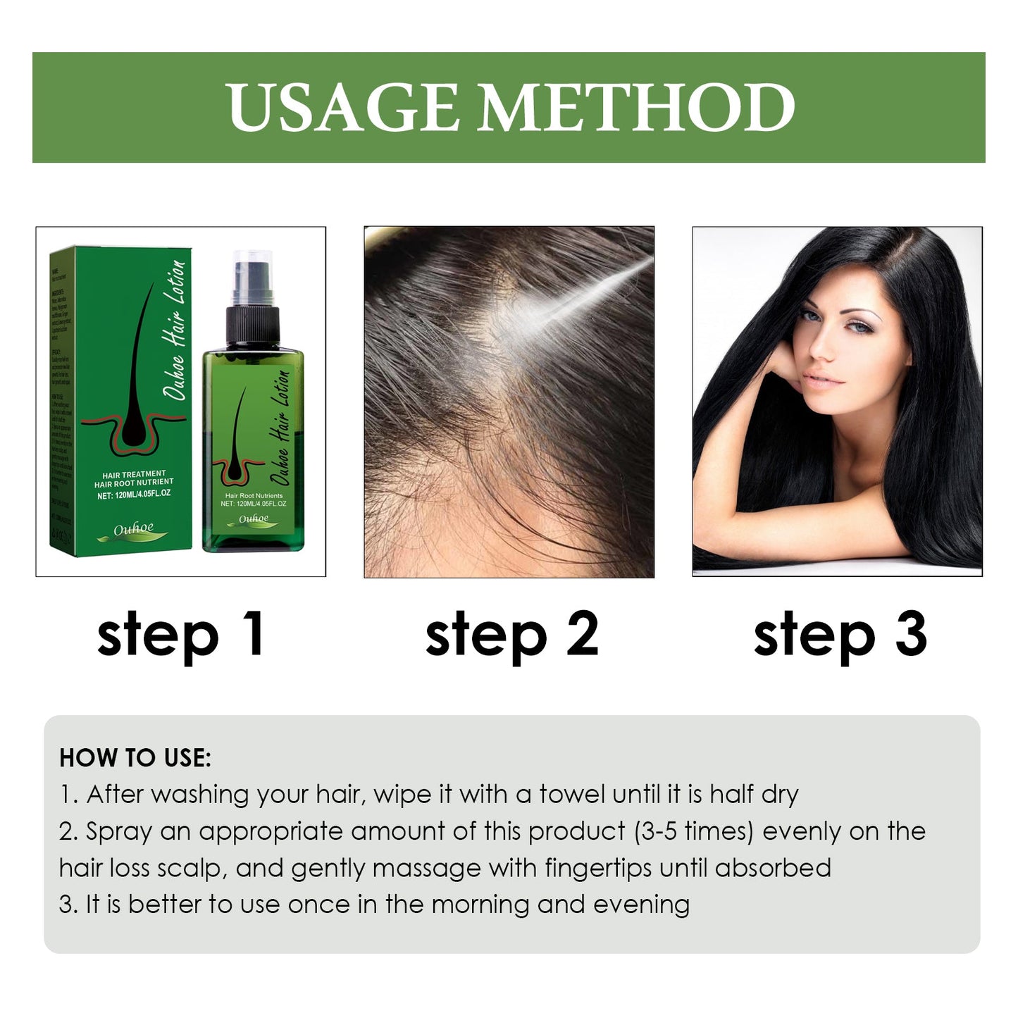 Dense Hair Spray, Anti-Loss Hair Strengthening Hair Repair Hair Root Hair Care Spray