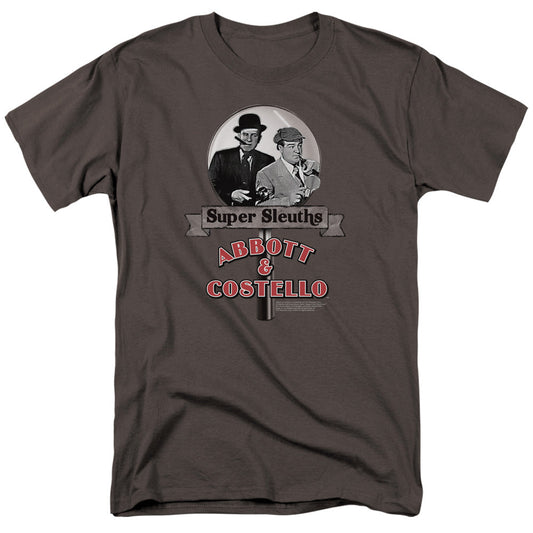 Abbott & Costello Super Sleuths Mens T Shirt Charcoal Officially Licensed