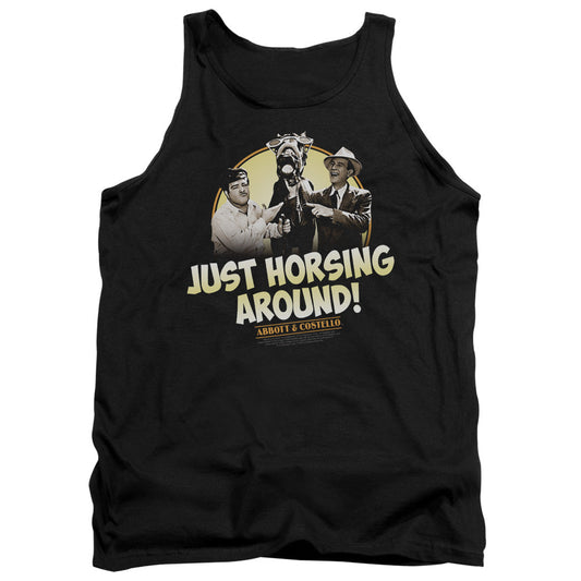 Abbott & Costello Horsing Around Mens Tank Top Shirt Black Officially Licensed