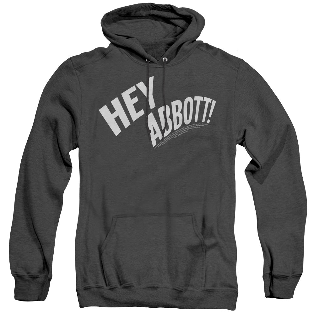 Abbott & Costello Hey Abbott Mens Heather Hoodie Black Officially Licensed