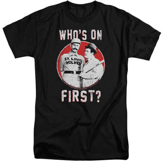 Abbott & Costello First Mens Tall T Shirt Black Officially Licensed