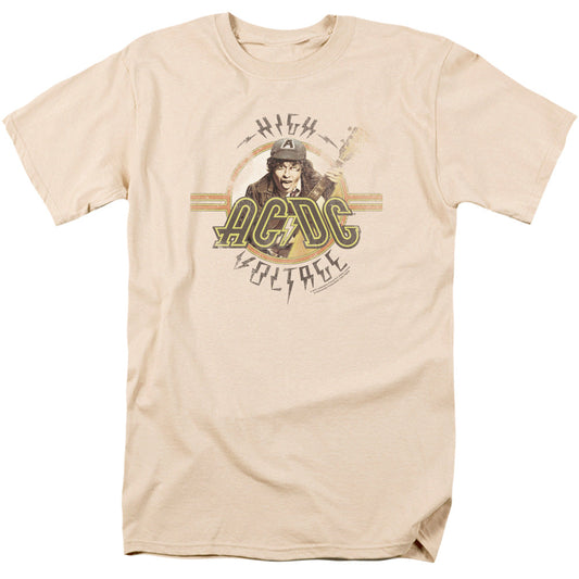 AC/DC High Voltage Mens T Shirt Cream Officially Licensed
