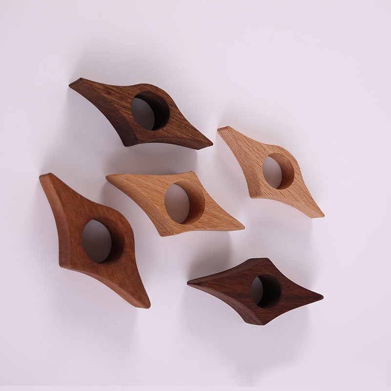 Solid wood book press reading and page pressing finger ring single handed wooden bookmark beech wood book pressing finger buckle