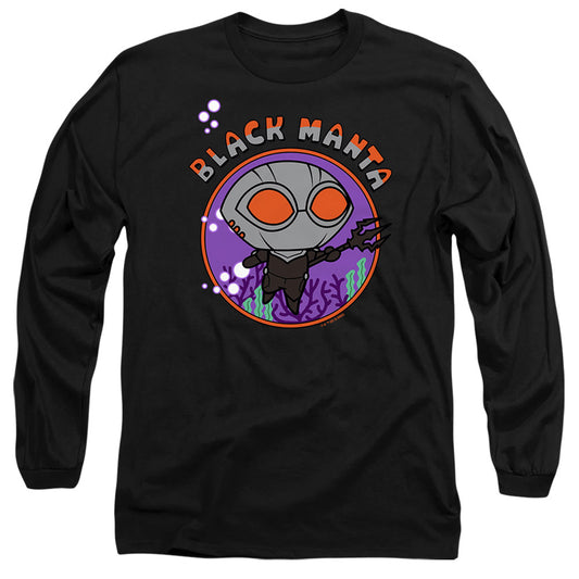 Aquaman And The Lost Kingdom Chibi Black Manta Mens Long Sleeve Shirt Black Officially Licensed