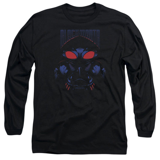 Aquaman Movie Black Manta Mens Long Sleeve Shirt Black Officially Licensed