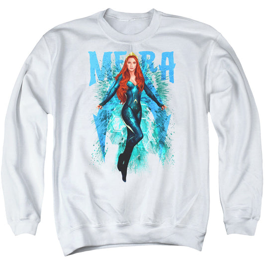 Aquaman Movie Mera Mens Crewneck Sweatshirt White Officially Licensed