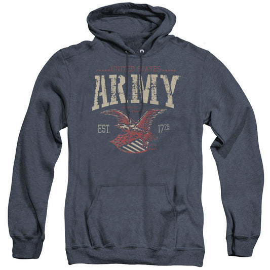 Army Arch Heather Mens Hoodie Navy Blue Officially Licensed