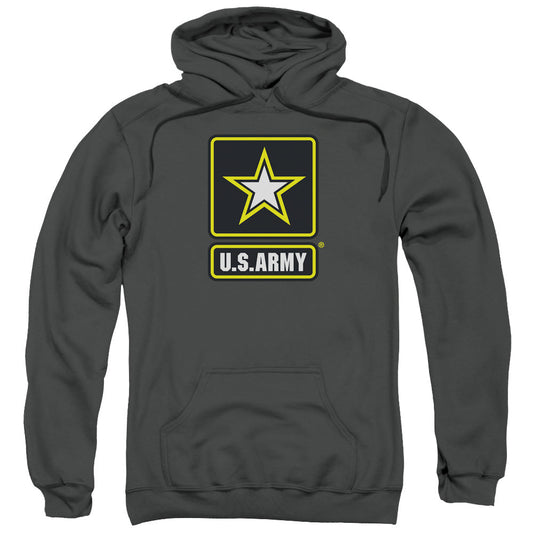 Army Logo Mens Hoodie Charcoal Officially Licensed