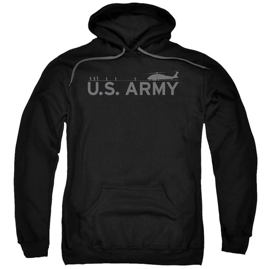 Army Helicopter Mens Hoodie Black Officially Licensed