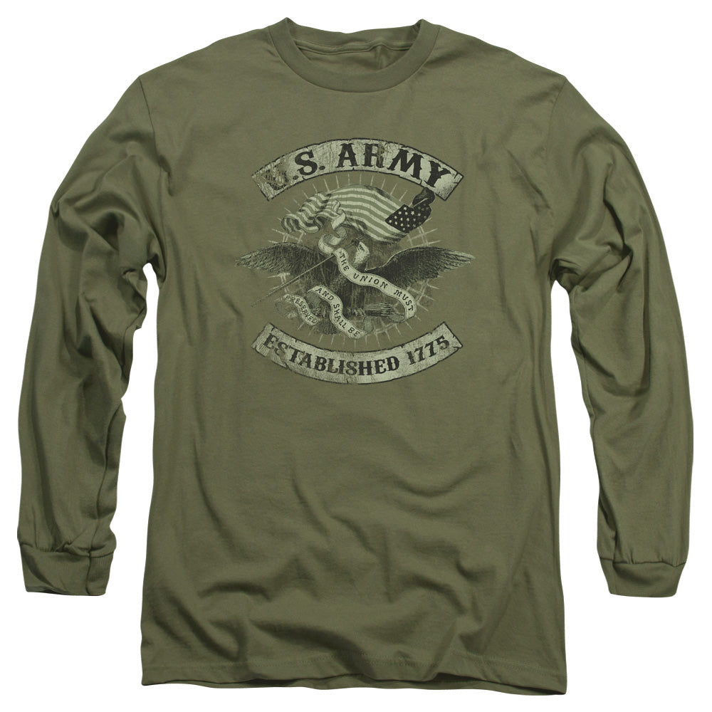 Army Union Eagle Mens Long Sleeve Shirt Military Green Officially Licensed