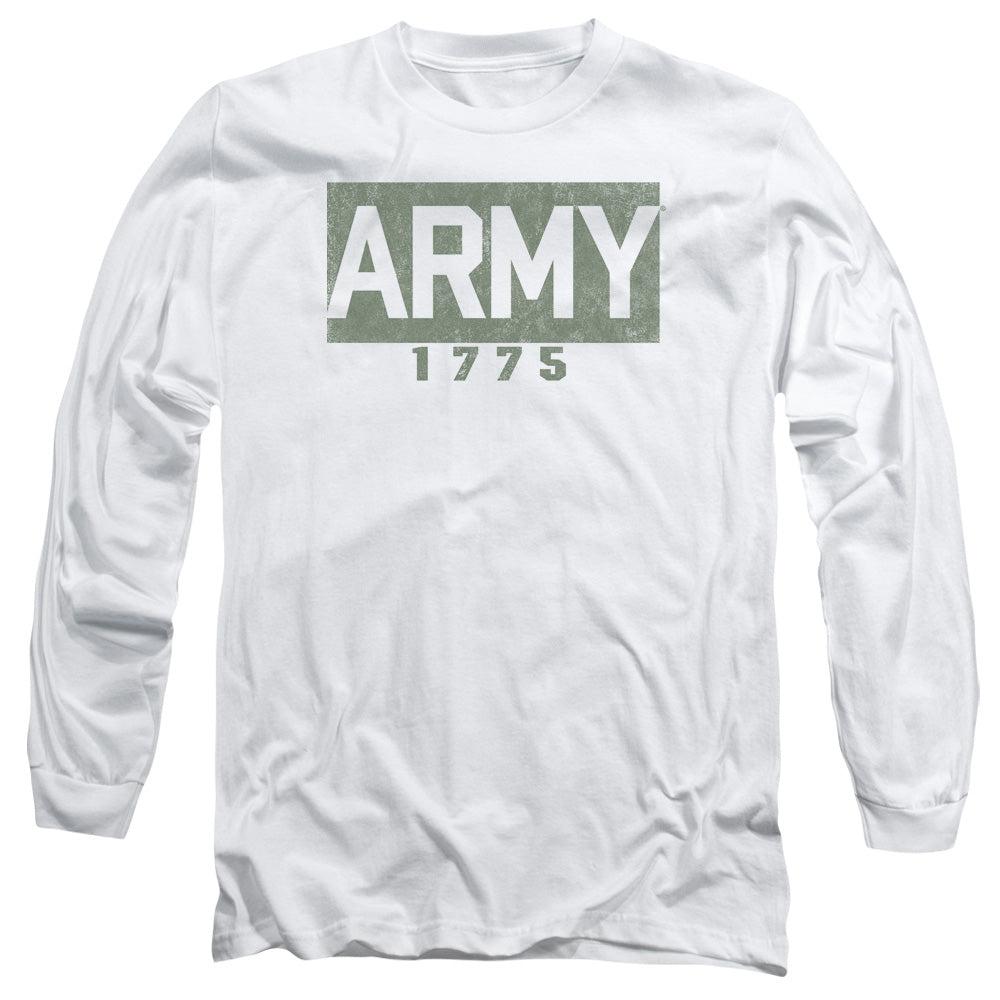 Army Block Mens Long Sleeve Shirt White Officially Licensed