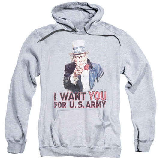 Army I Want You Mens Hoodie Athletic Heather Officially Licensed