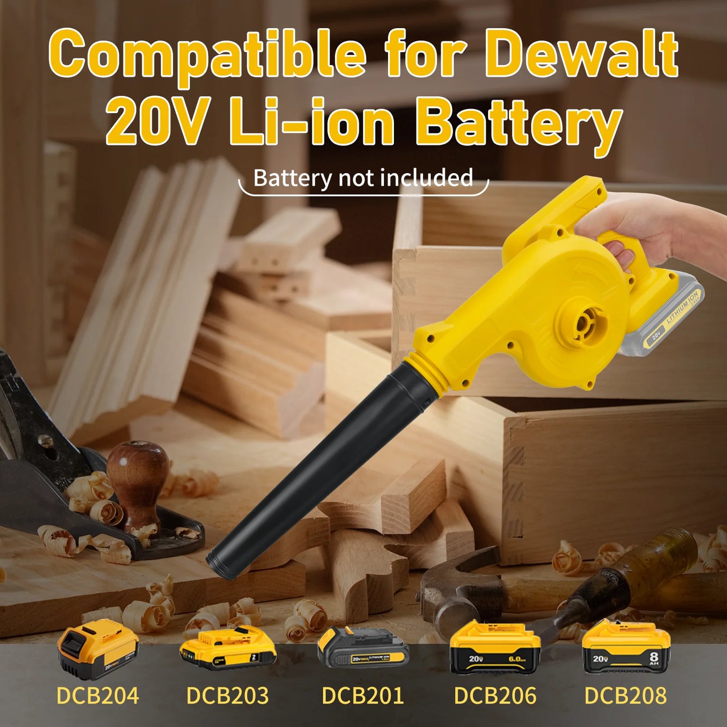 The Hurricane Buddy – Cordless 2-in-1 Leaf Blower & Vacuum for Dewalt 20V Batteries (No Battery, Just Big Wind)
