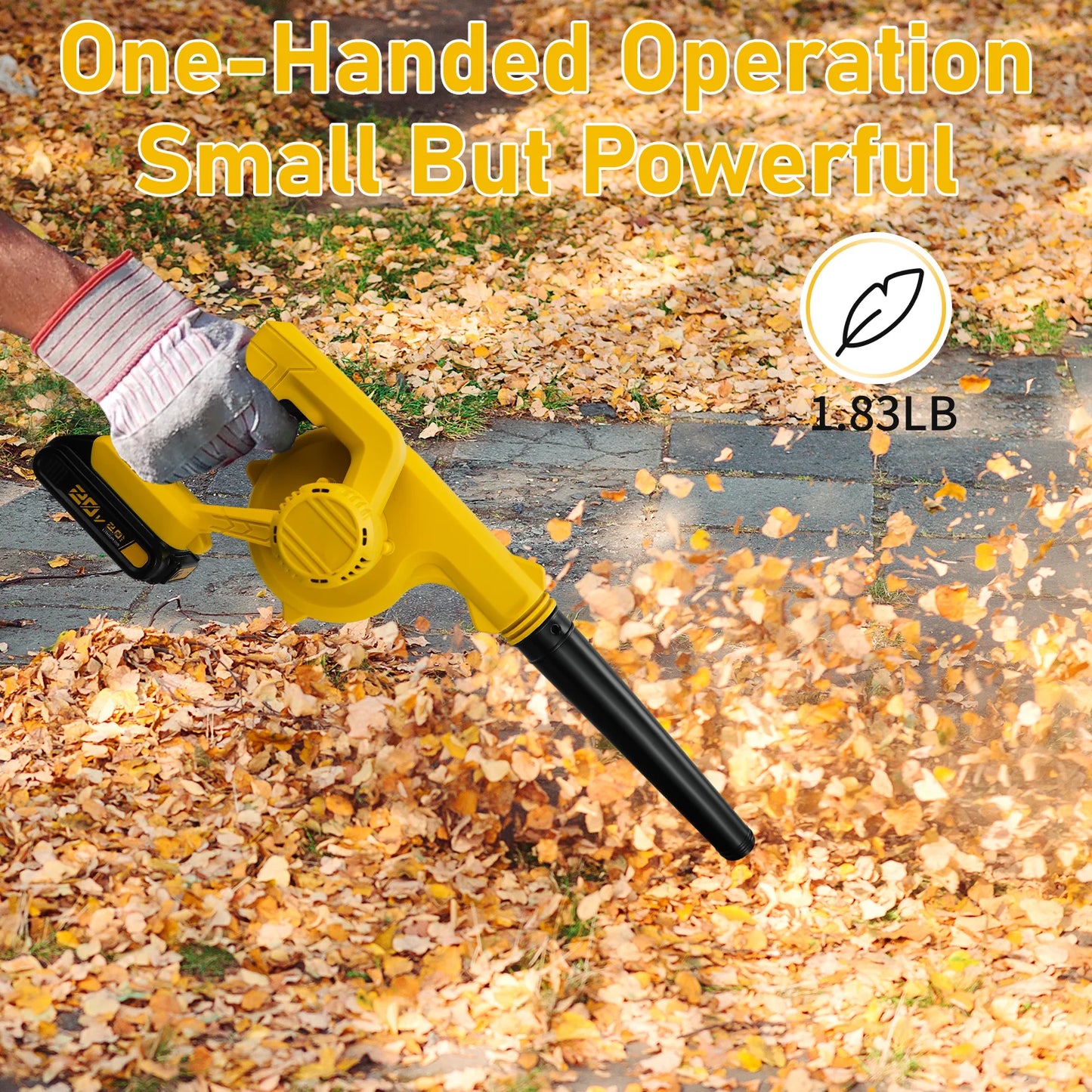 The Hurricane Buddy – Cordless 2-in-1 Leaf Blower & Vacuum for Dewalt 20V Batteries (No Battery, Just Big Wind)