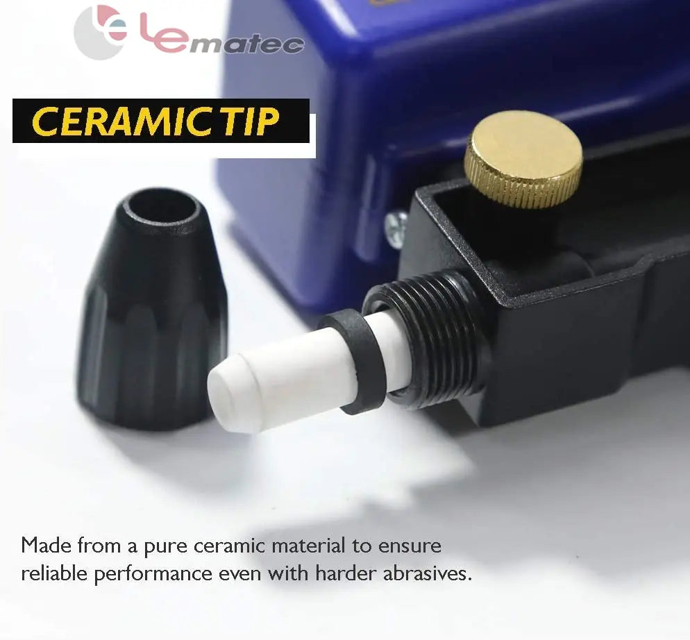 LE LEMATEC AS118-2C Professional Sandblaster Gun Accessory Kit with Ceramic Tip - Heavy-Duty Replacement Parts Set