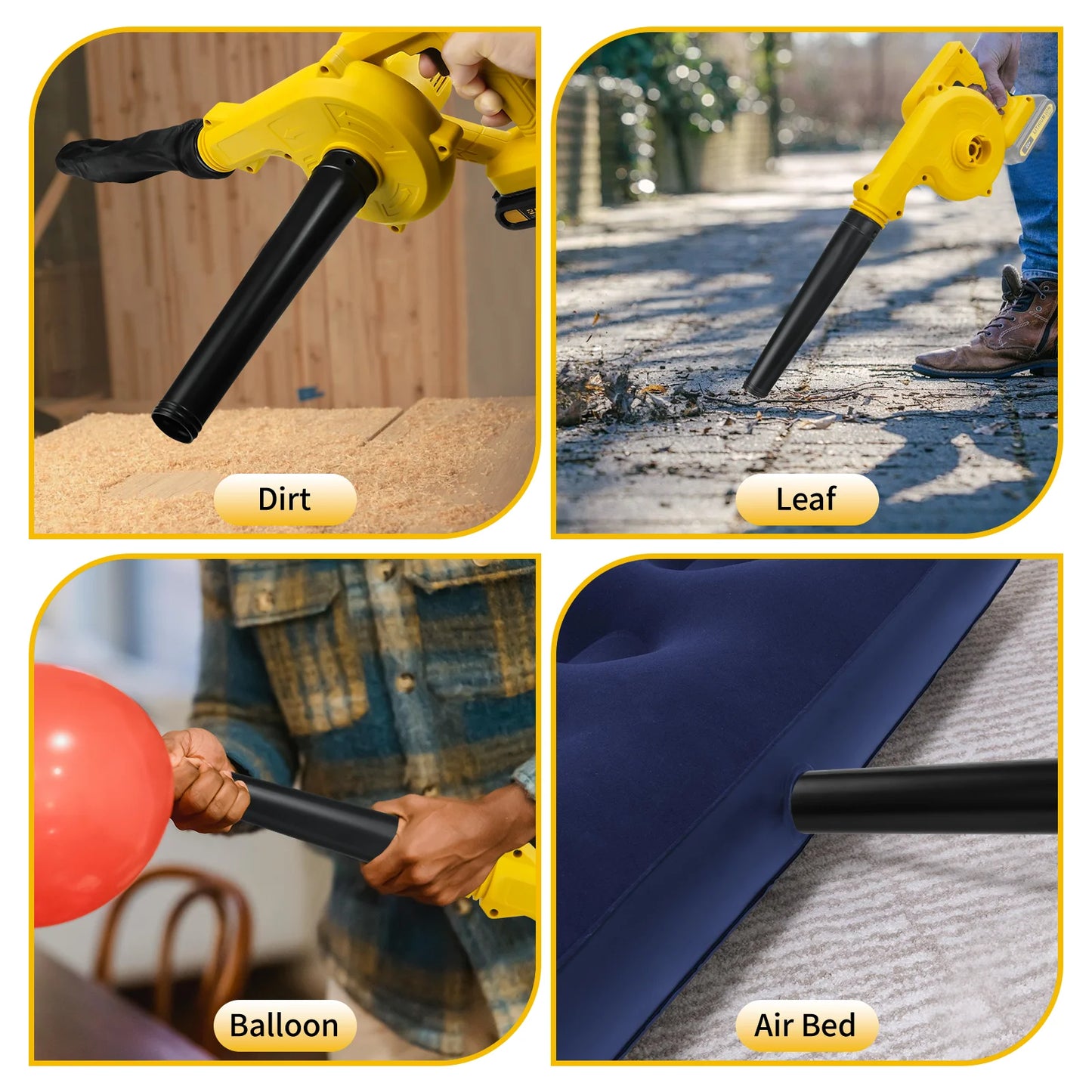 The Hurricane Buddy – Cordless 2-in-1 Leaf Blower & Vacuum for Dewalt 20V Batteries (No Battery, Just Big Wind)