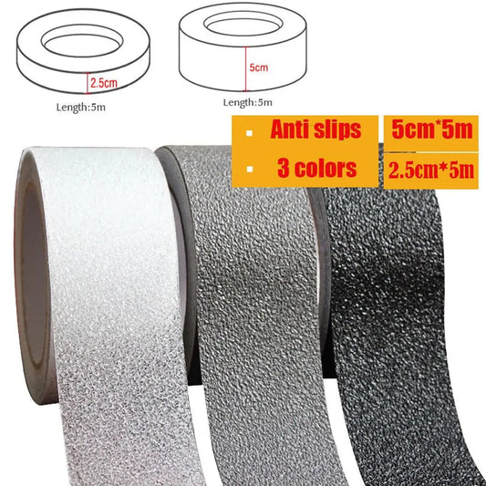 Anti-slip tape with dimensions and color options on a white background