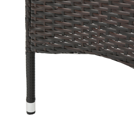 Clementine Outdoor Multibrown PE Wicker Dining Chairs (Set of 2)