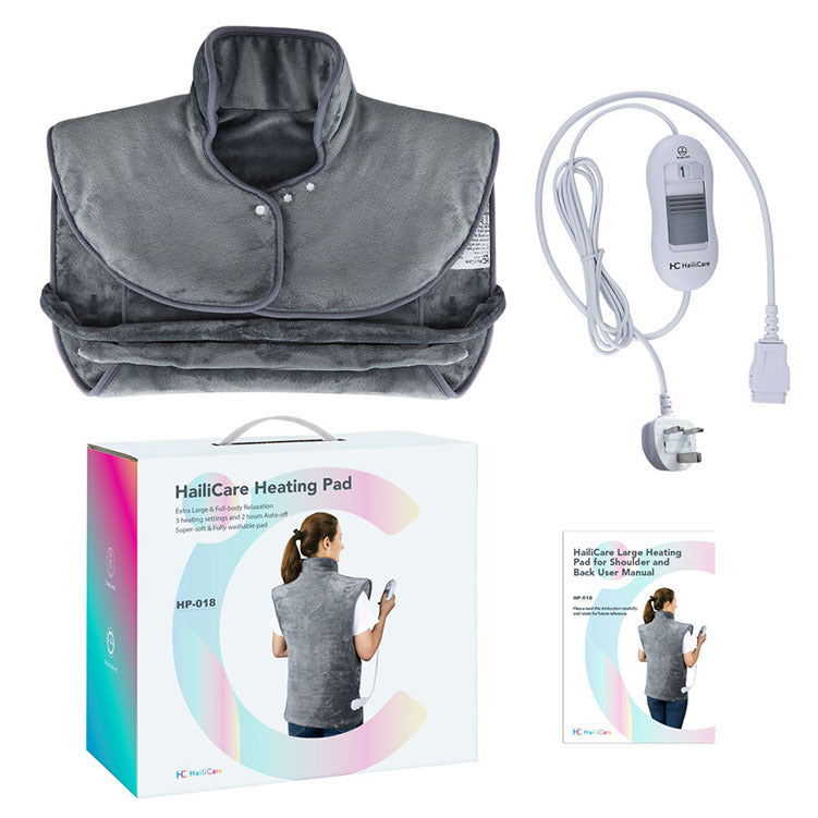Plug-In Heating Shawl Blanket Flannel 3-Speed Shoulder Neck Back Warm Clothes Electric Blanket