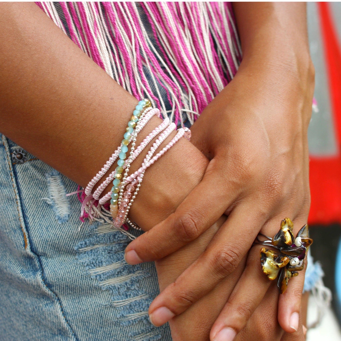 Anita Bead and Chain Wrap Bracelet | Necklace Assorted - Thailand