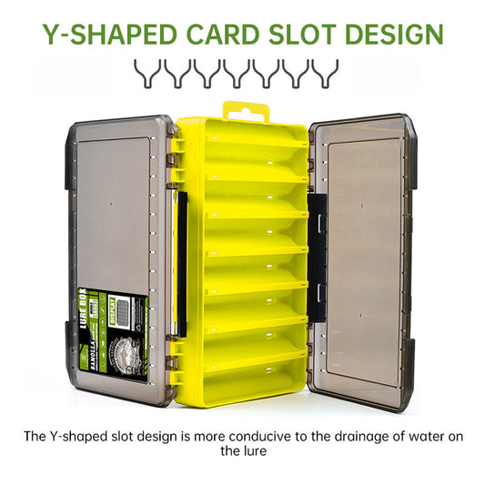 14-Compartment Fishing Tackle Box for Accessories, Lures & Hooks, Double-Sided Organizer.