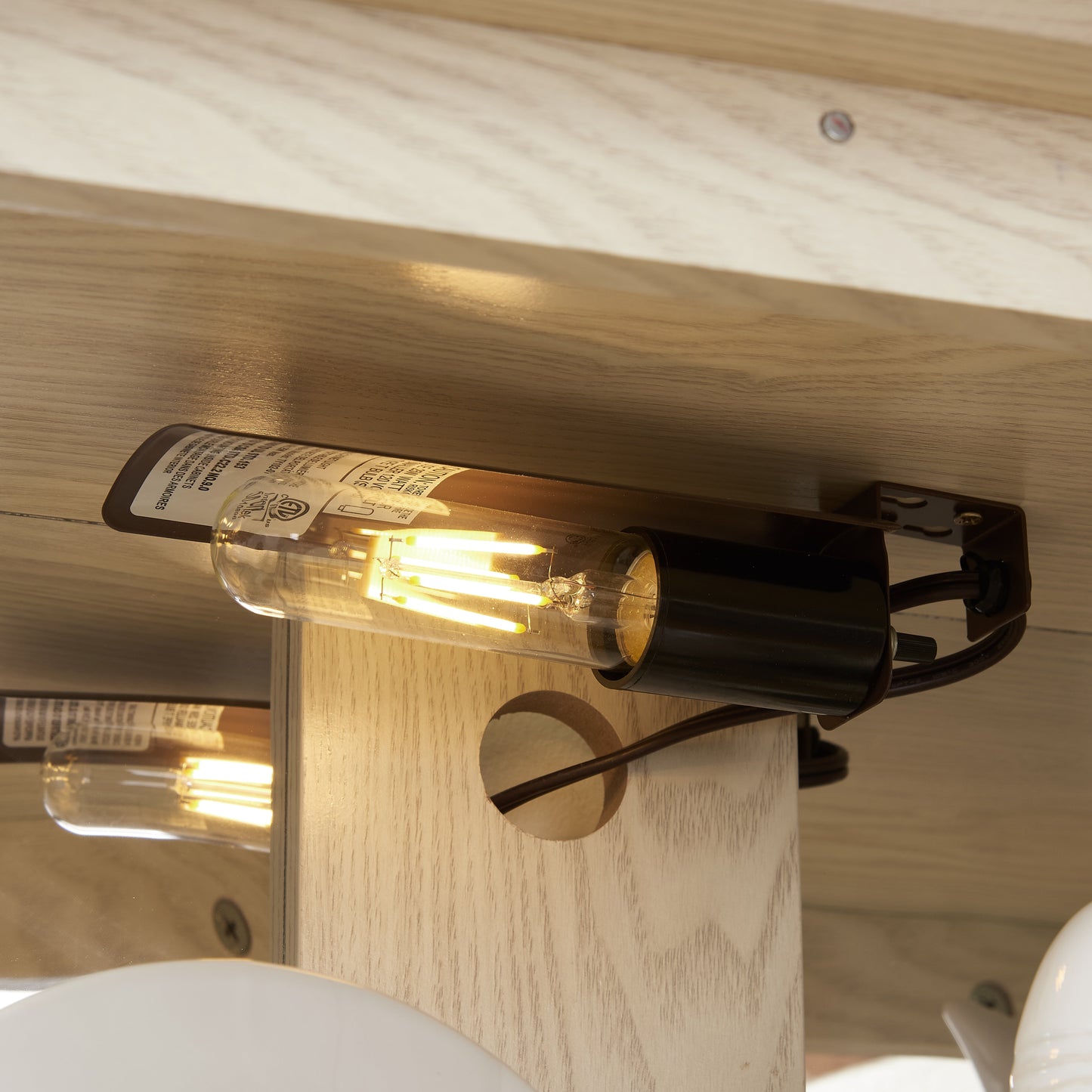 Dual door Curio cabinet with tempered glass door mirror back panel and adjustable shelf display cabinet with light bulbs, white