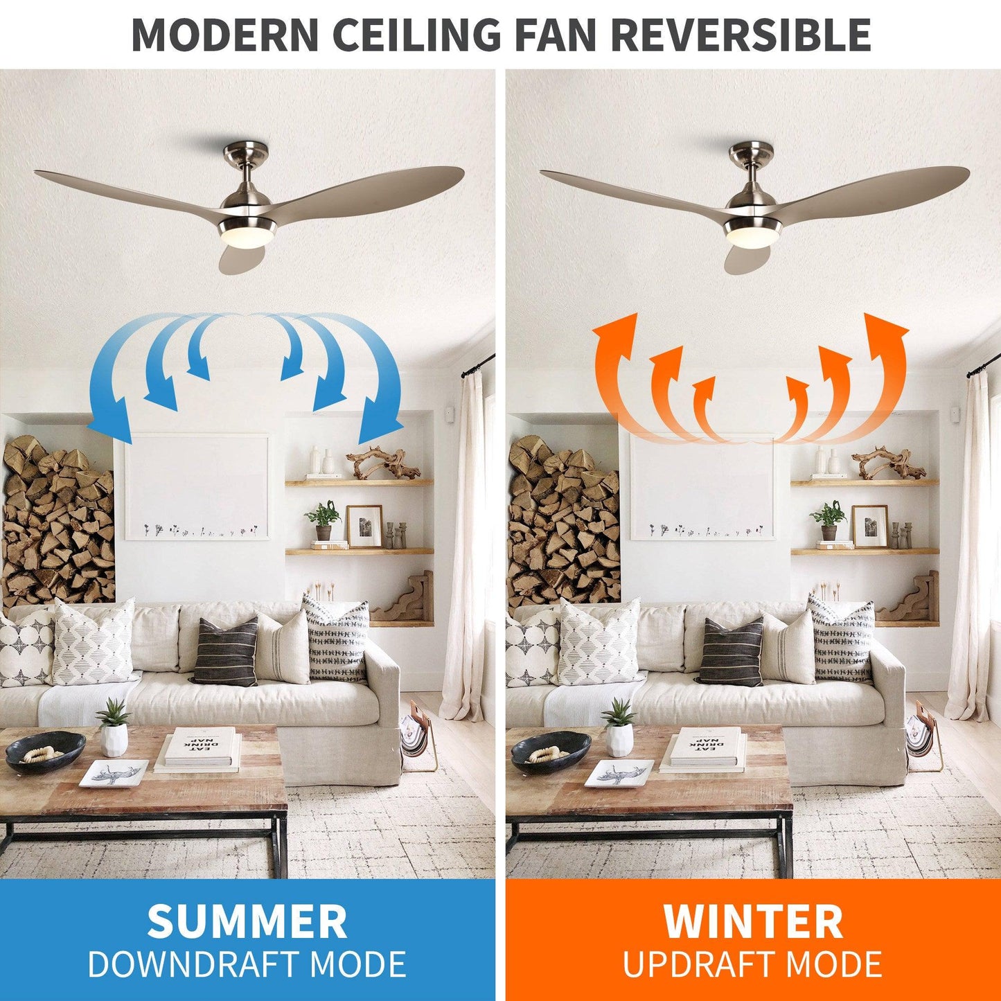 56" Bernardino Indoor Brushed Nickel Downrod Mount Chandelier Ceiling Fan With Light Kit And Remote Control