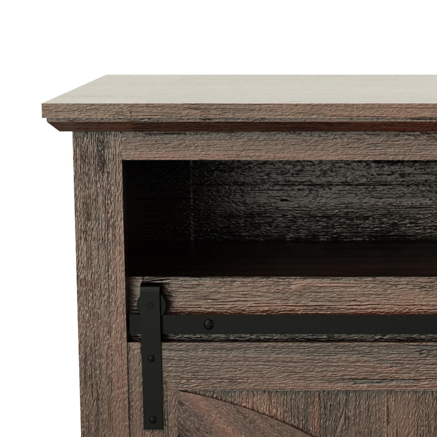 68" Farmhouse TV Stand with 23" Insert Opening Electric Fireplace