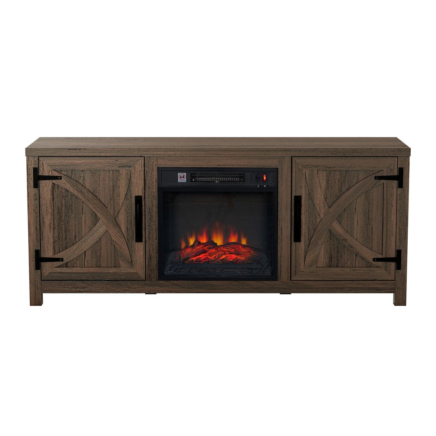 Modern White Electric Fireplace TV Stand For 58 Inch TV Storage Cabinet For Living Room