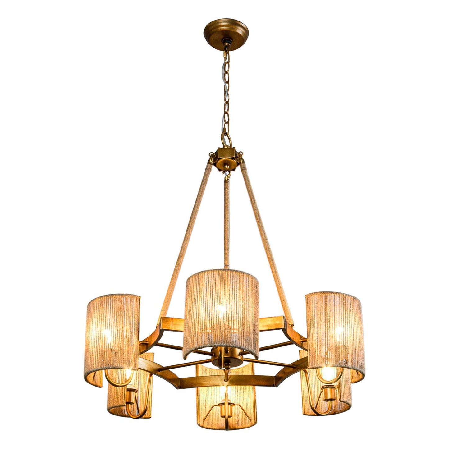 6-Light Farmhouse Bedroom Island Pendant Lighting
