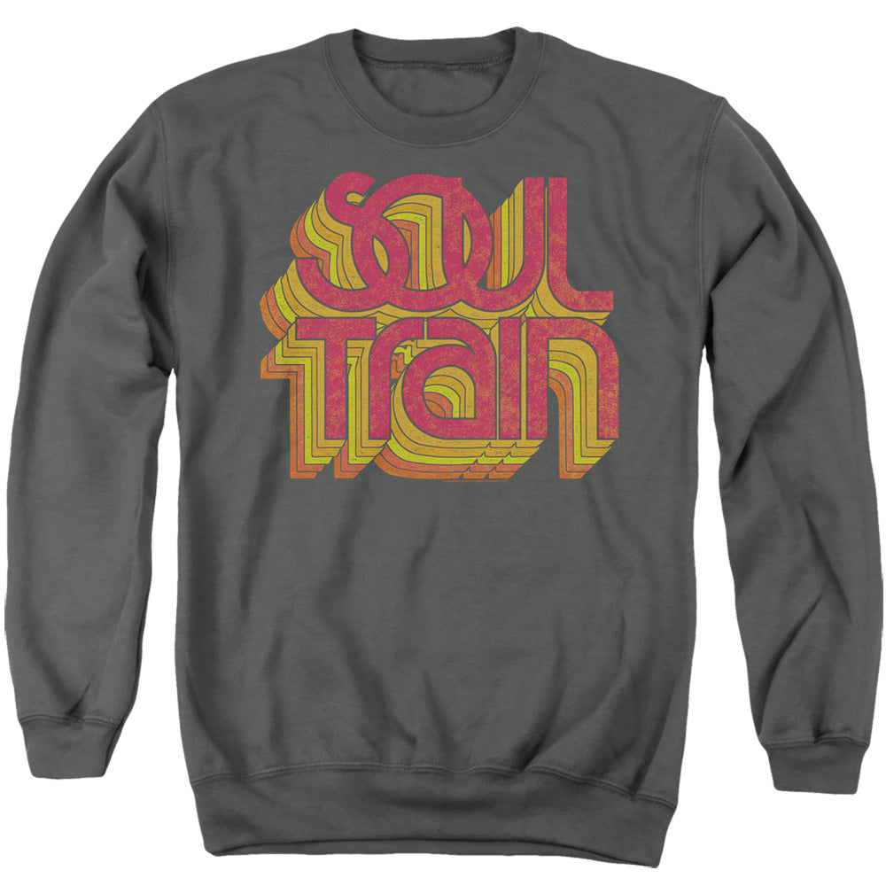 Bet Soul Train Vibing Logo Mens Crewneck Sweatshirt Charcoal Officially Licensed