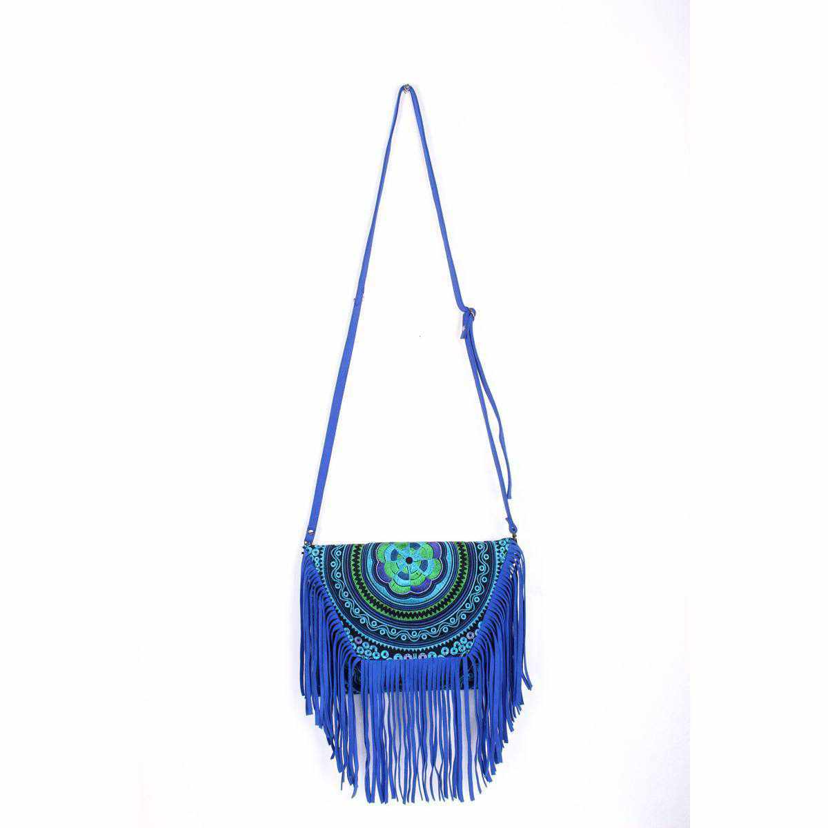 Bella Crossbody Embroidered Fringe Envelope Bag - Thailand