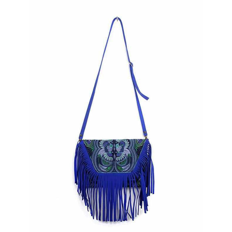 Bella Crossbody Embroidered Fringe Envelope Bag - Thailand