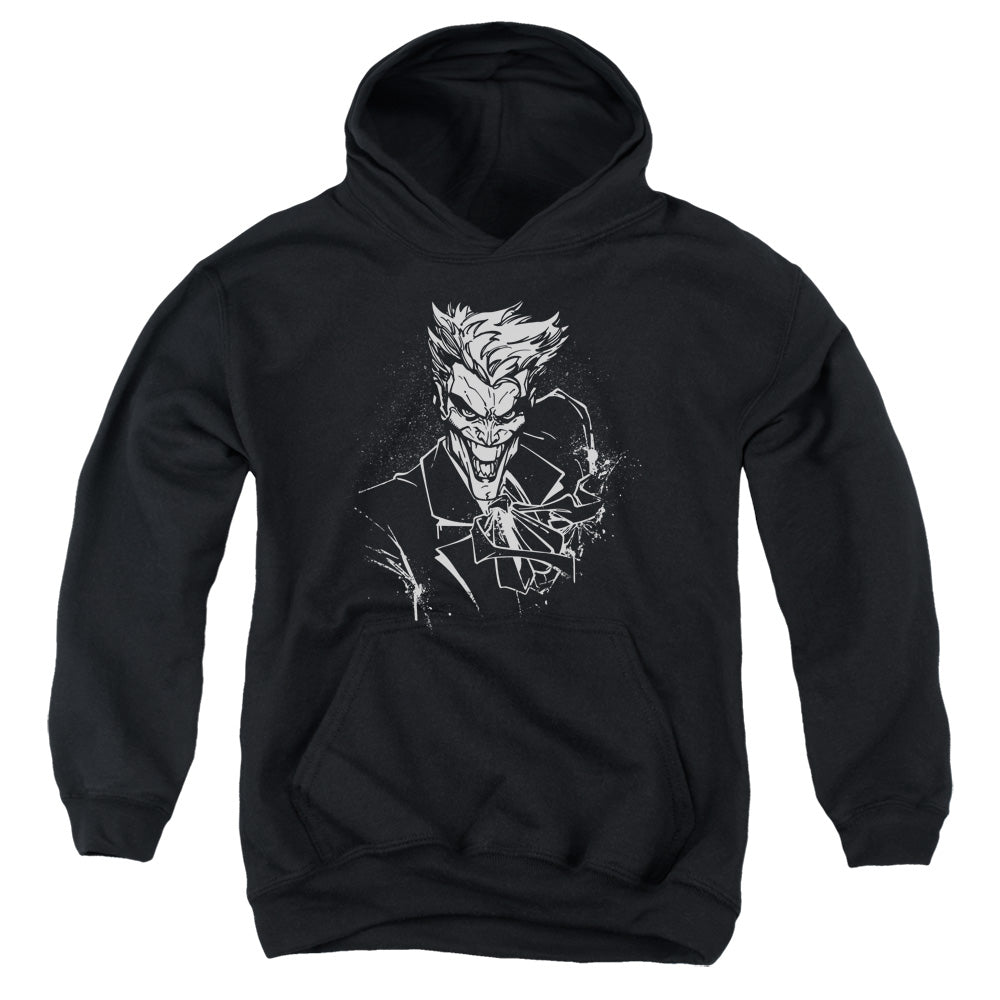 Batman Jokers Splater Ile Kids Youth Hoodie Black Officially Licensed
