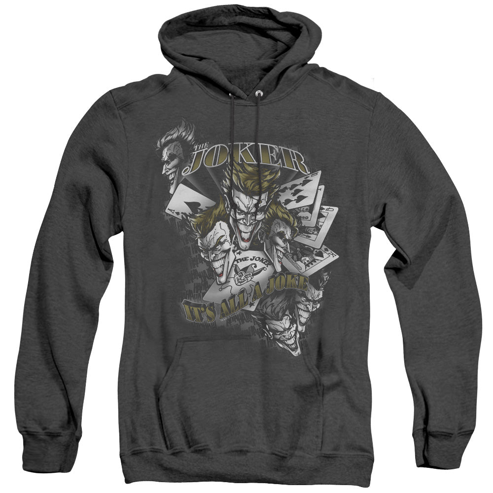 Batman Its All A Joke Heather Mens Hoodie Black Officially Licensed